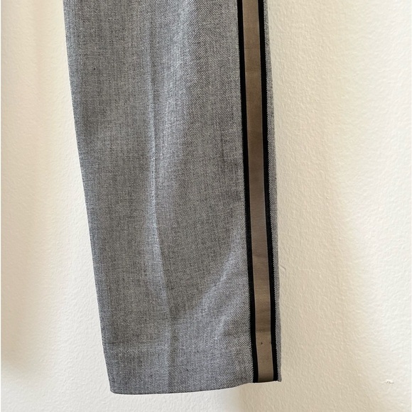 Zara Light Grey Fitted Ankle Mid Rise Tuxedo Trousers Pants Size XS - Picture 5 of 8
